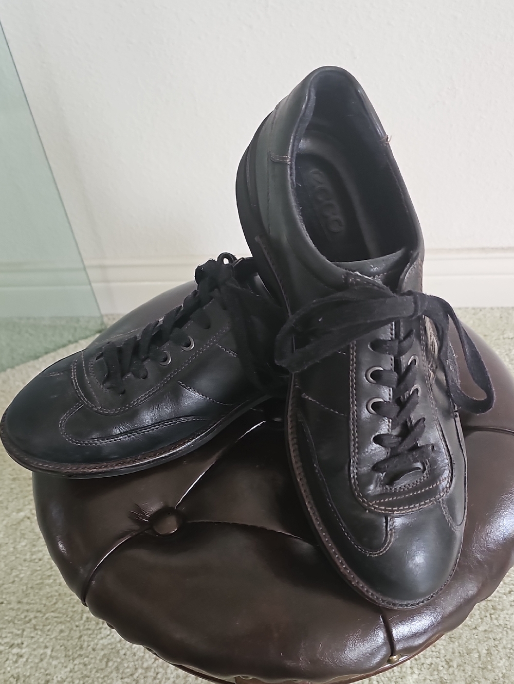 ECCO Soft 7 (Soft VII) Men's Black Leather Casual Comfort Sneakers EU 43 US 10